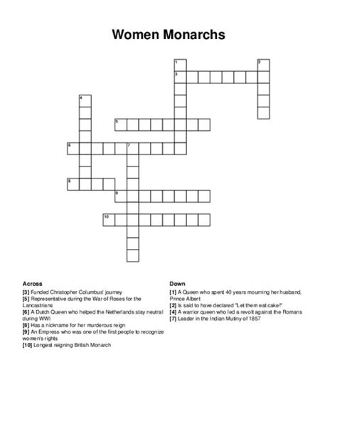 french monarch crossword